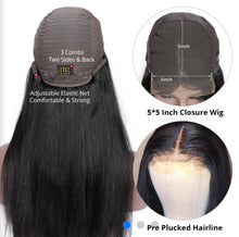 Load image into Gallery viewer, 5*5” Hd closure wig